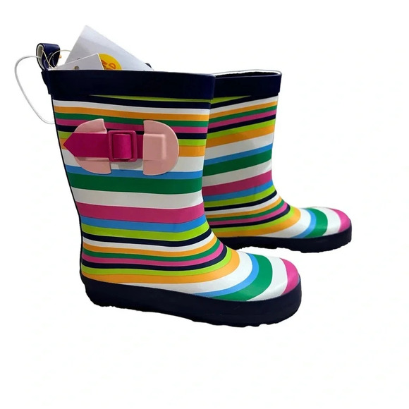 NWT Sun Squad Striped Rain Boots Size Large 9/10 - Picture 9 of 9